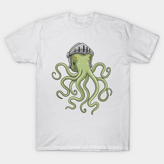 Octopus Knight Helmet T-Shirt by Markus Schnabel